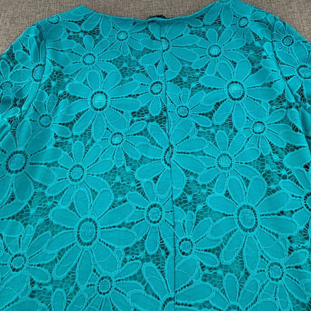 TIANA‎ Sheath Dress Floral Scoop Neck Short SleeveTurquoise Lined Large - Picture 13 of 15